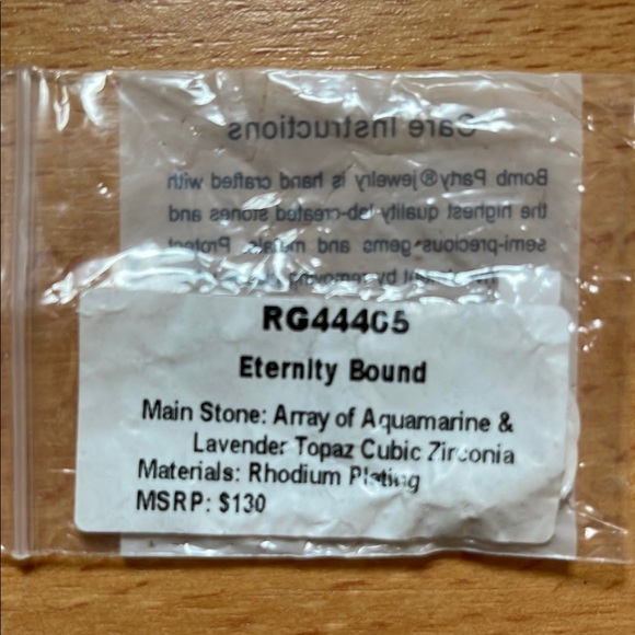 BP OG Aquamarine and Lavender Topaz Rhodium Plated Ring - Size 5 - Picture 2 of 4